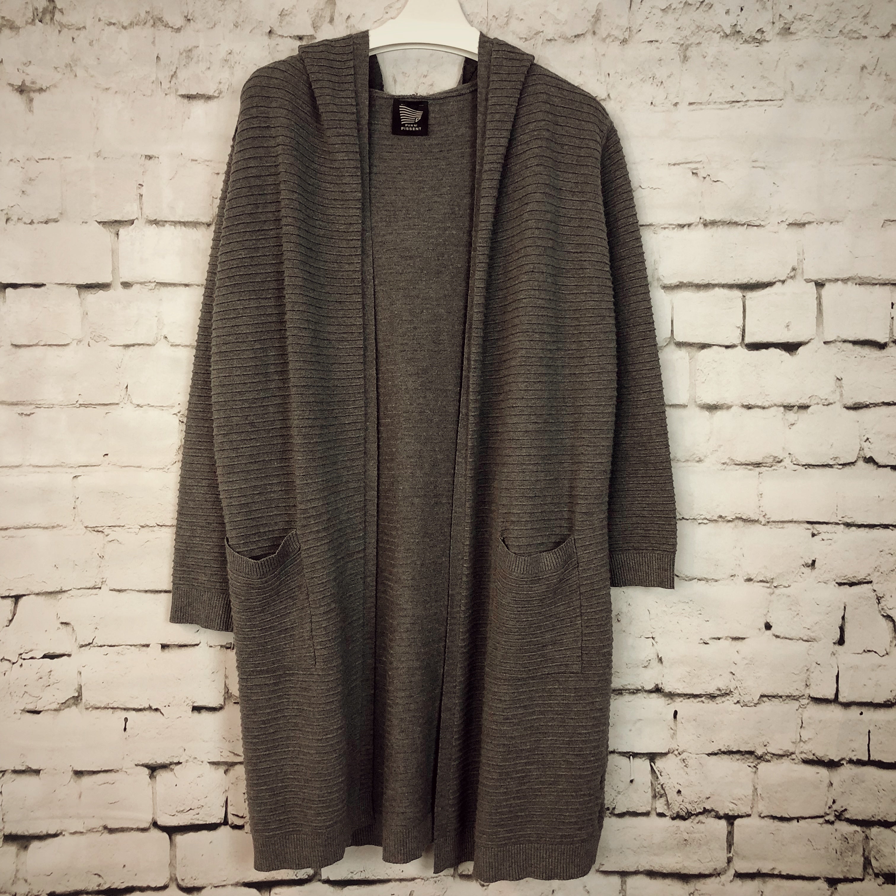Striped Long Cardigan With Hood
