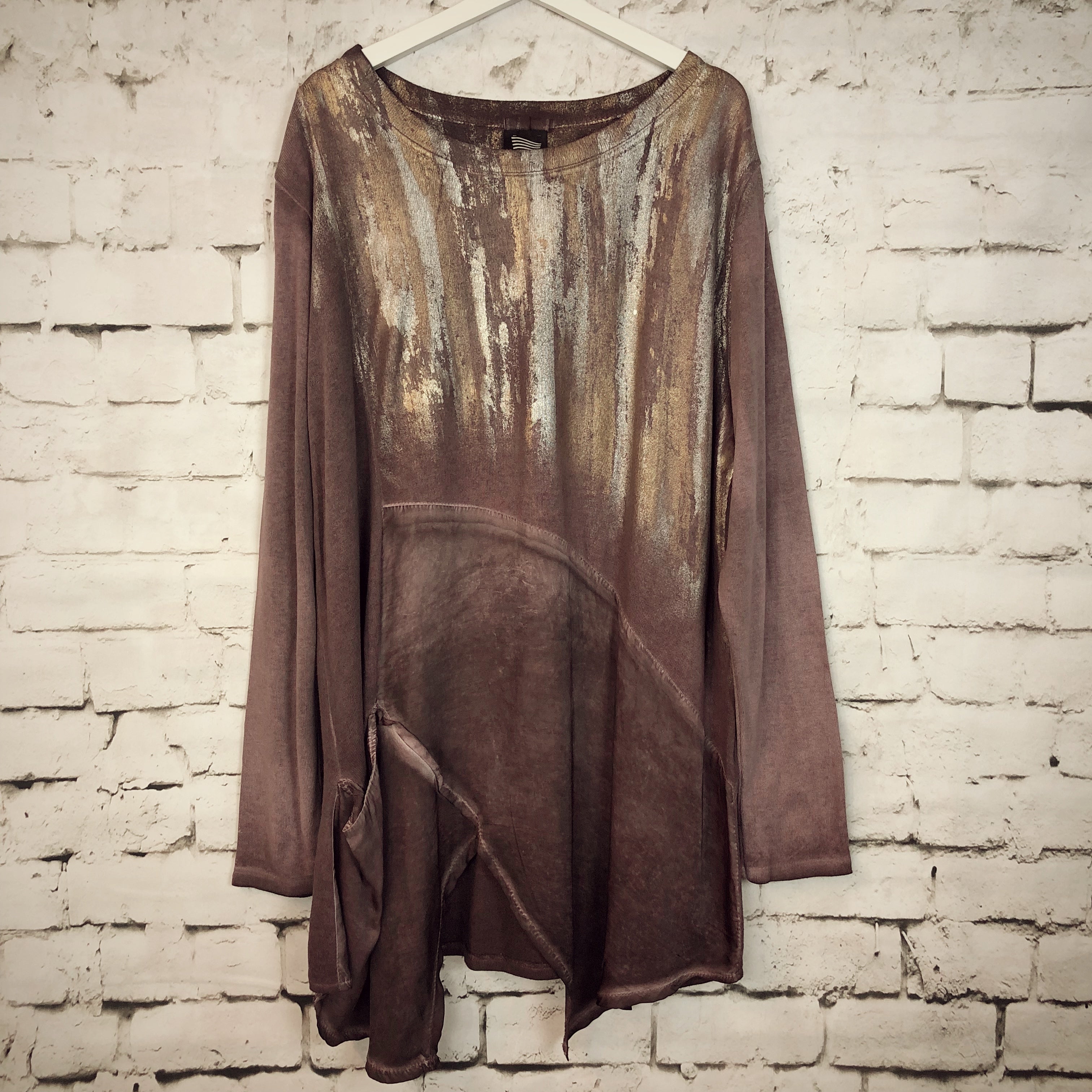 Metallic Spray Asymmetrical Dress