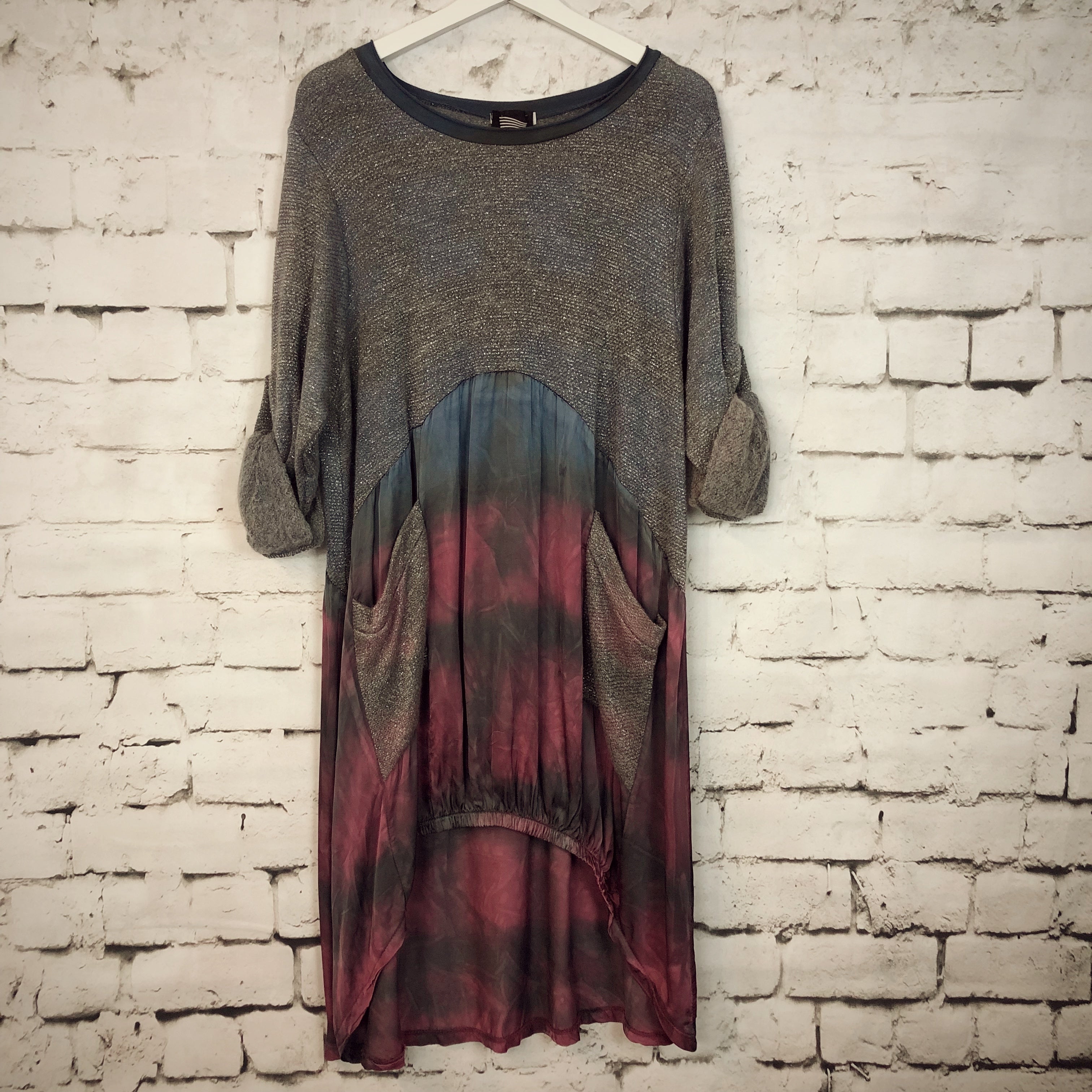 Metallic Mohair Tied-Dye Dress