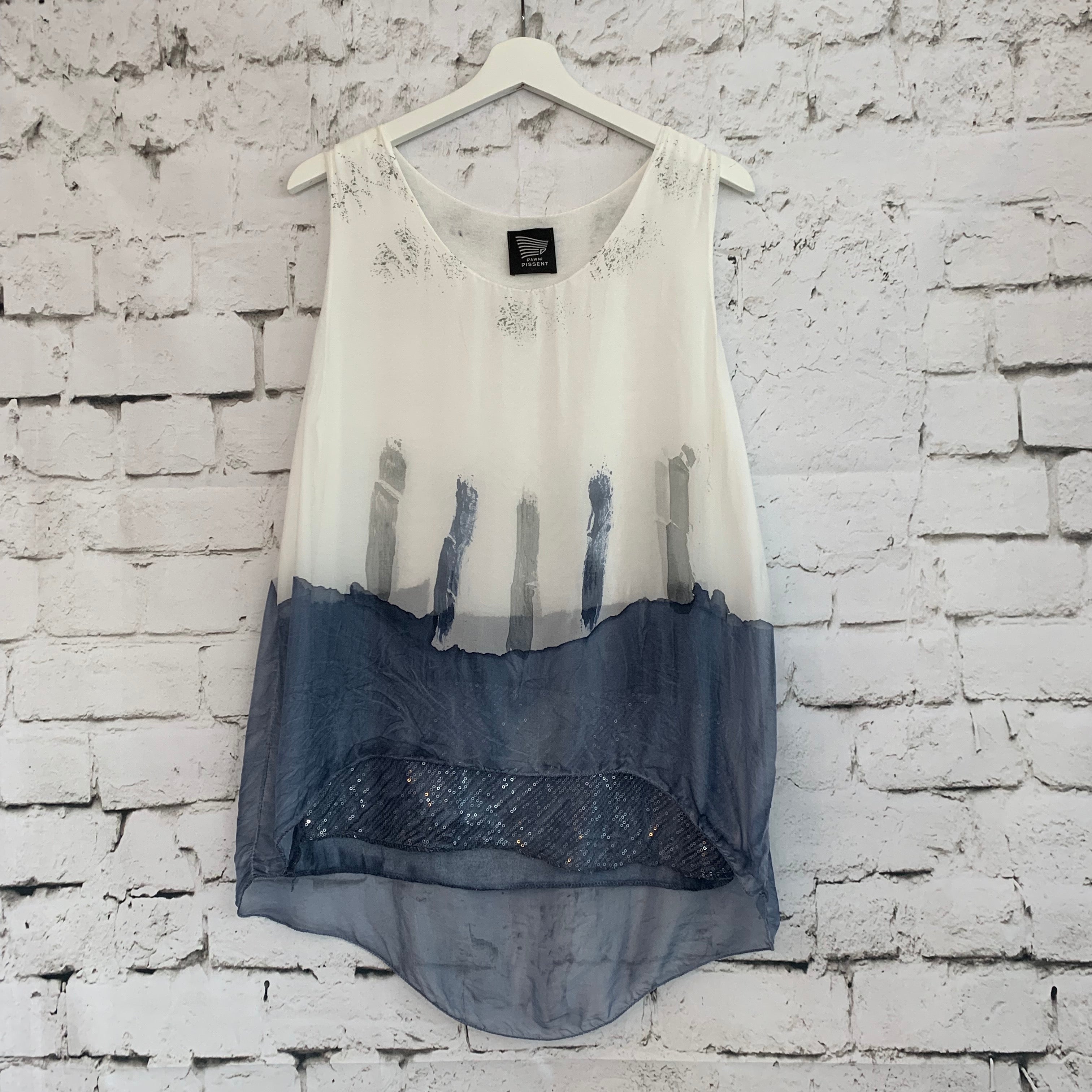 Paint Strokes Sequence Silk Top