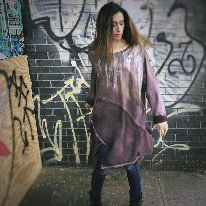 Metallic Spray Asymmetrical Dress