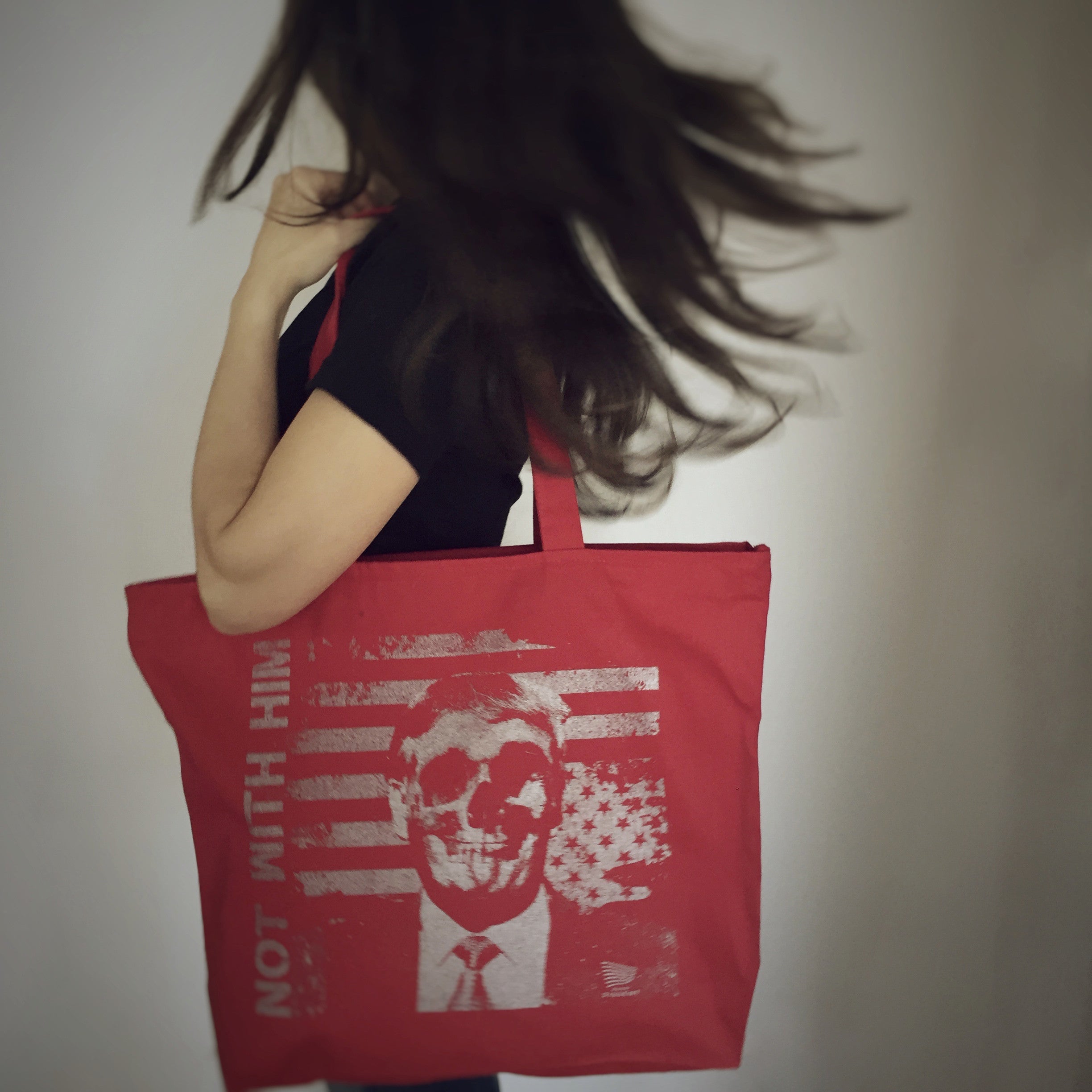 NWH-Skull Large Zippered Tote