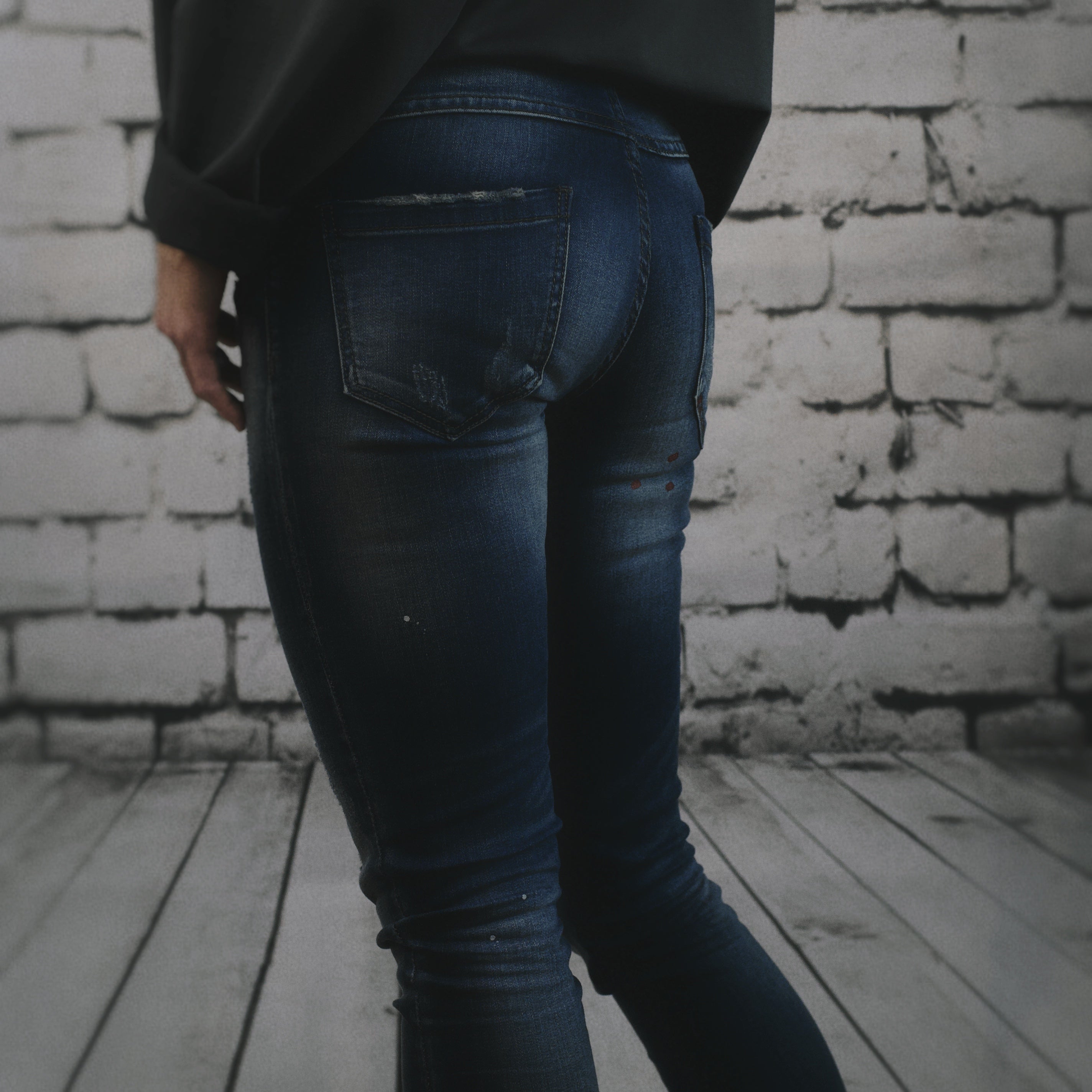 Stretch Skinny Denim With Ankle Zipper