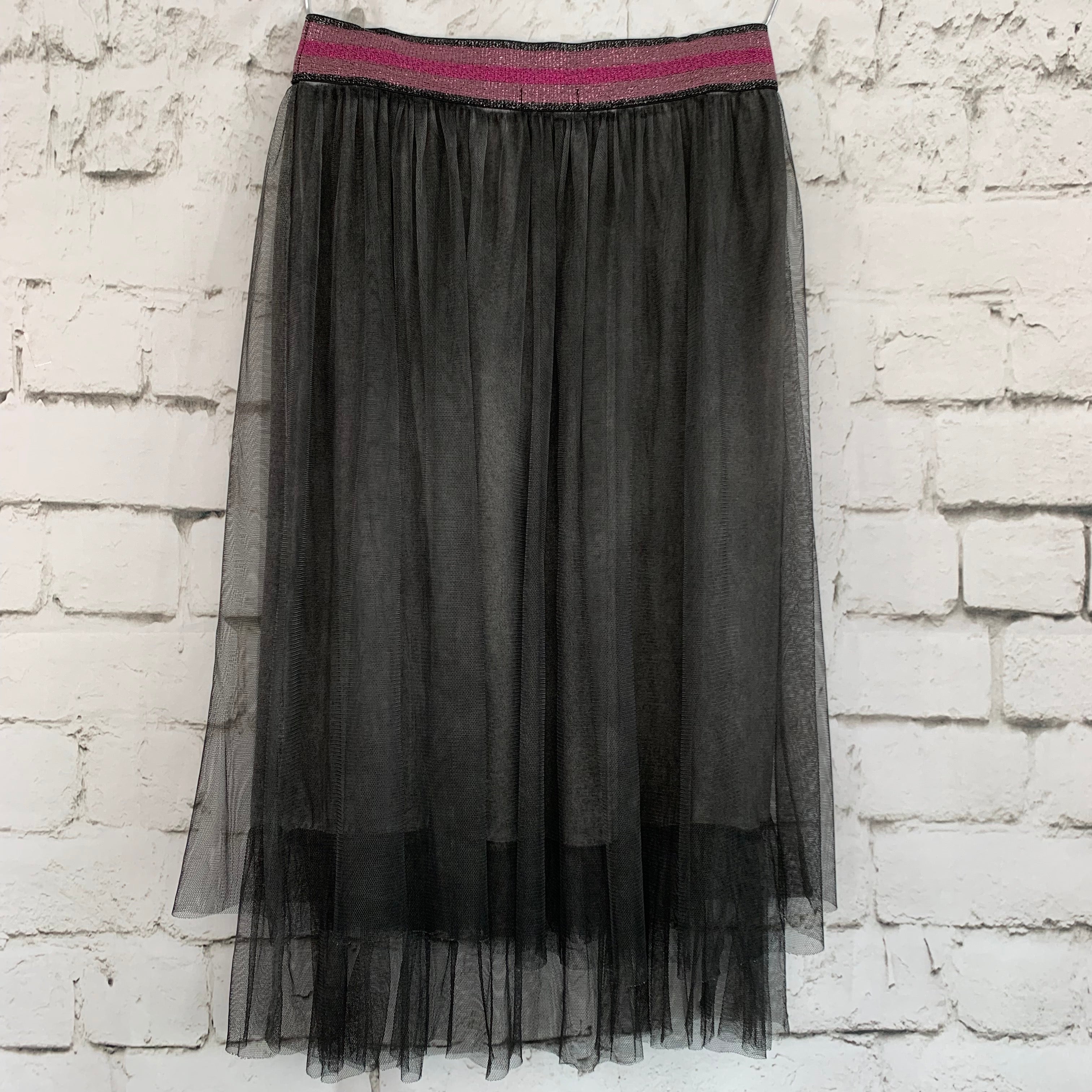 Gathered Double Layer Tulle Skirt