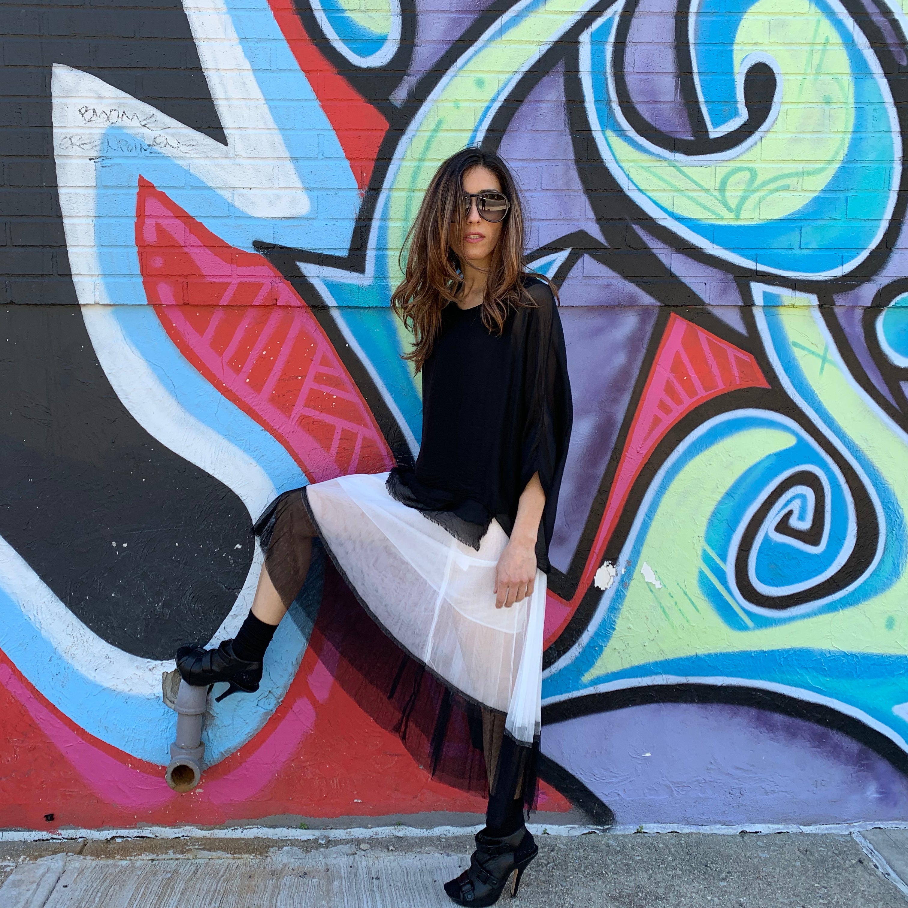 Contrast Double Tulle Skirt