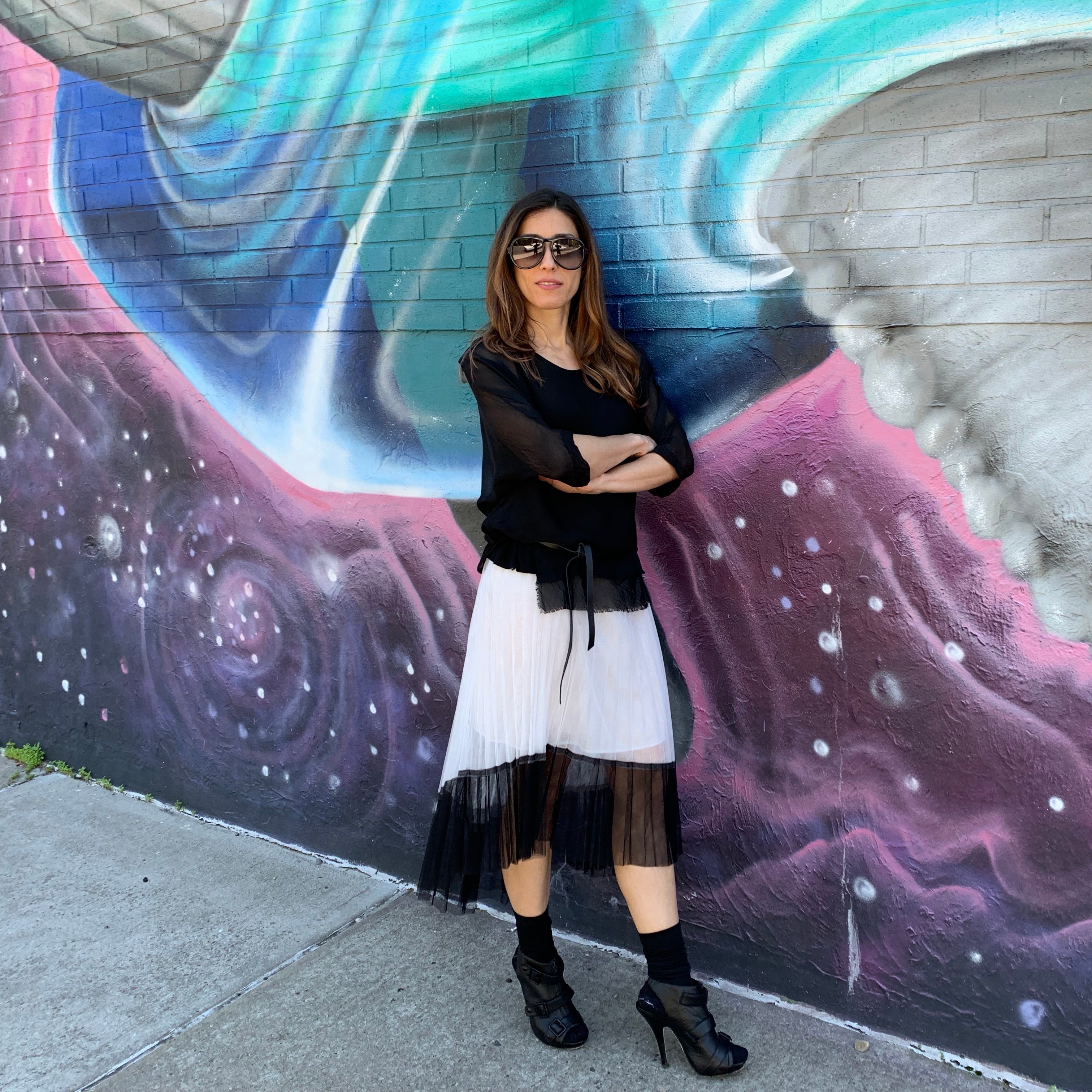 Contrast Double Tulle Skirt