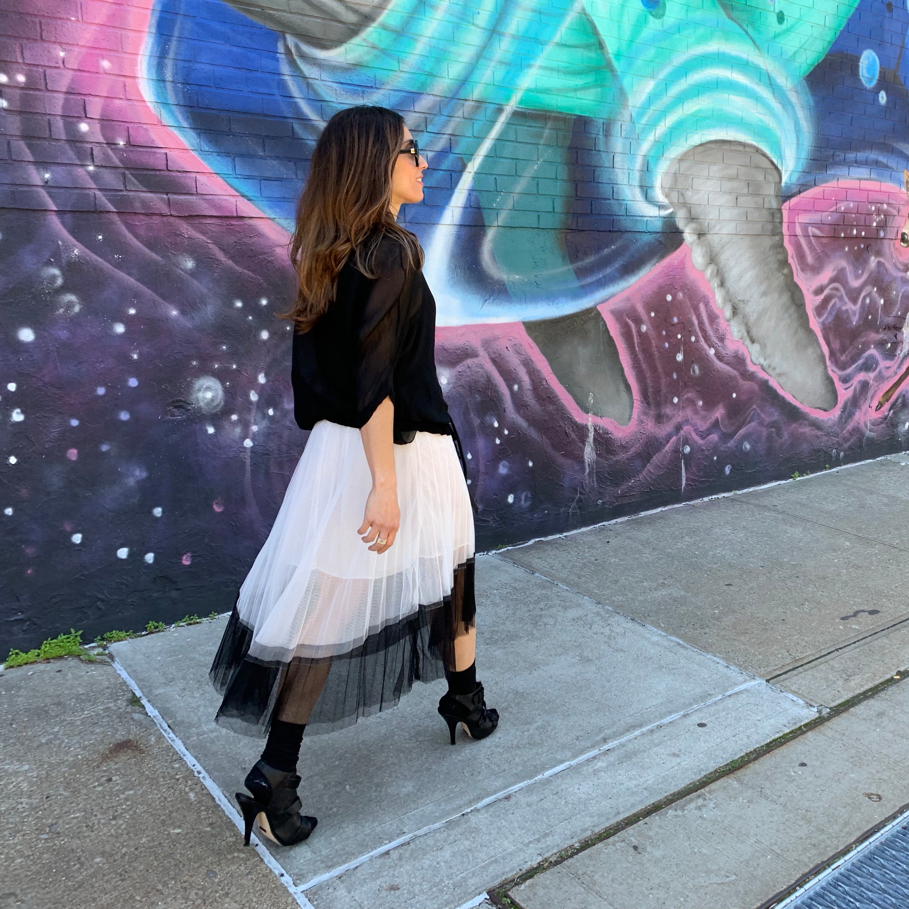 Contrast Double Tulle Skirt